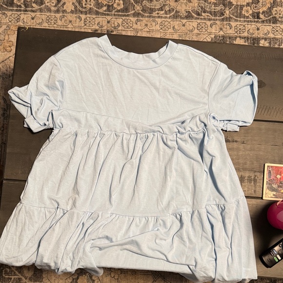 Light Blue Ruffled cotton dress - Picture 1 of 1